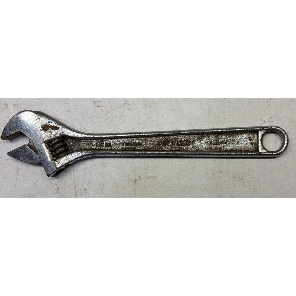 Vintage 12" Thick Jaw Crescent Tool Co. Adjustable Wrench Jamestown NY USA